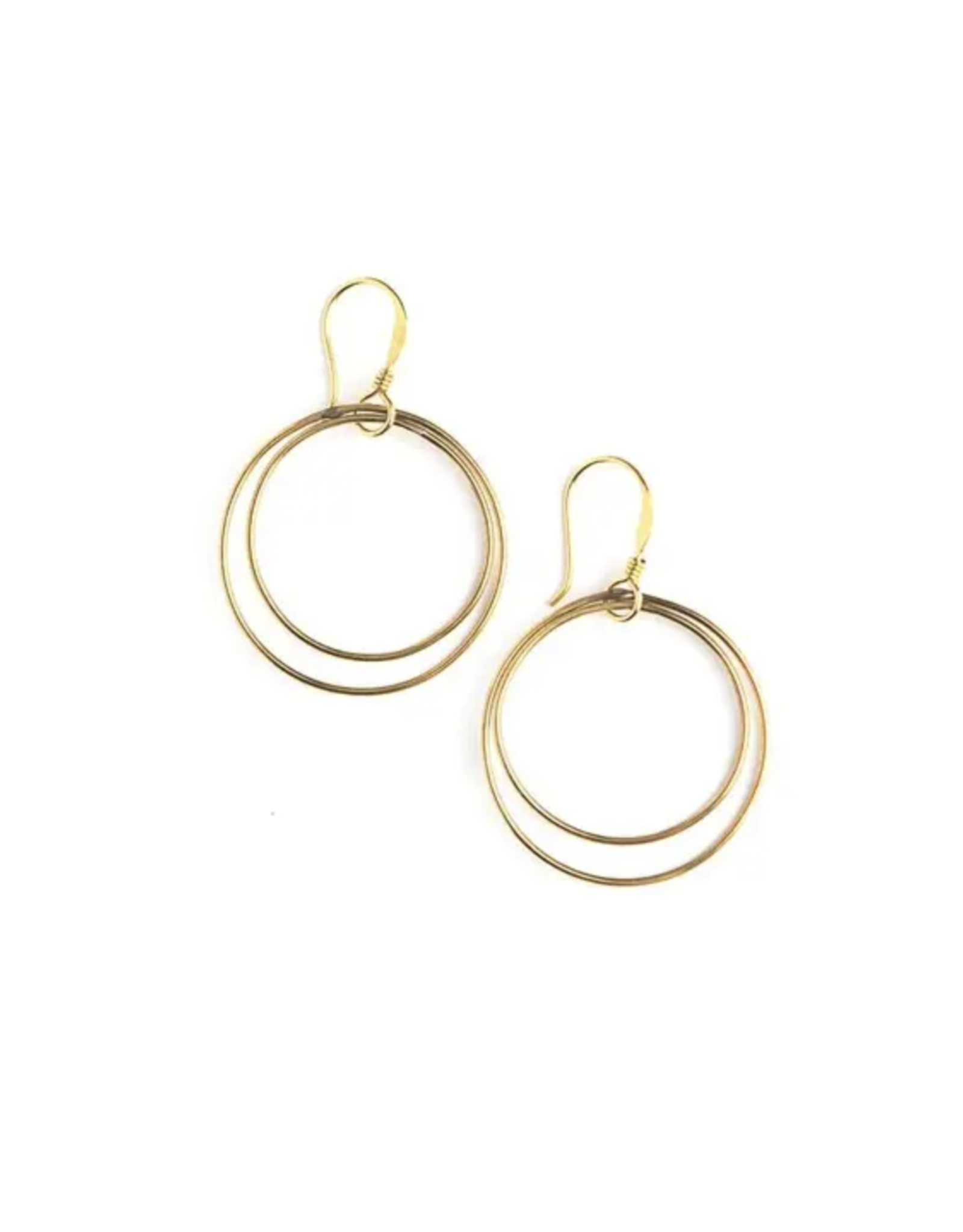 Double Moon Earrings - Brass