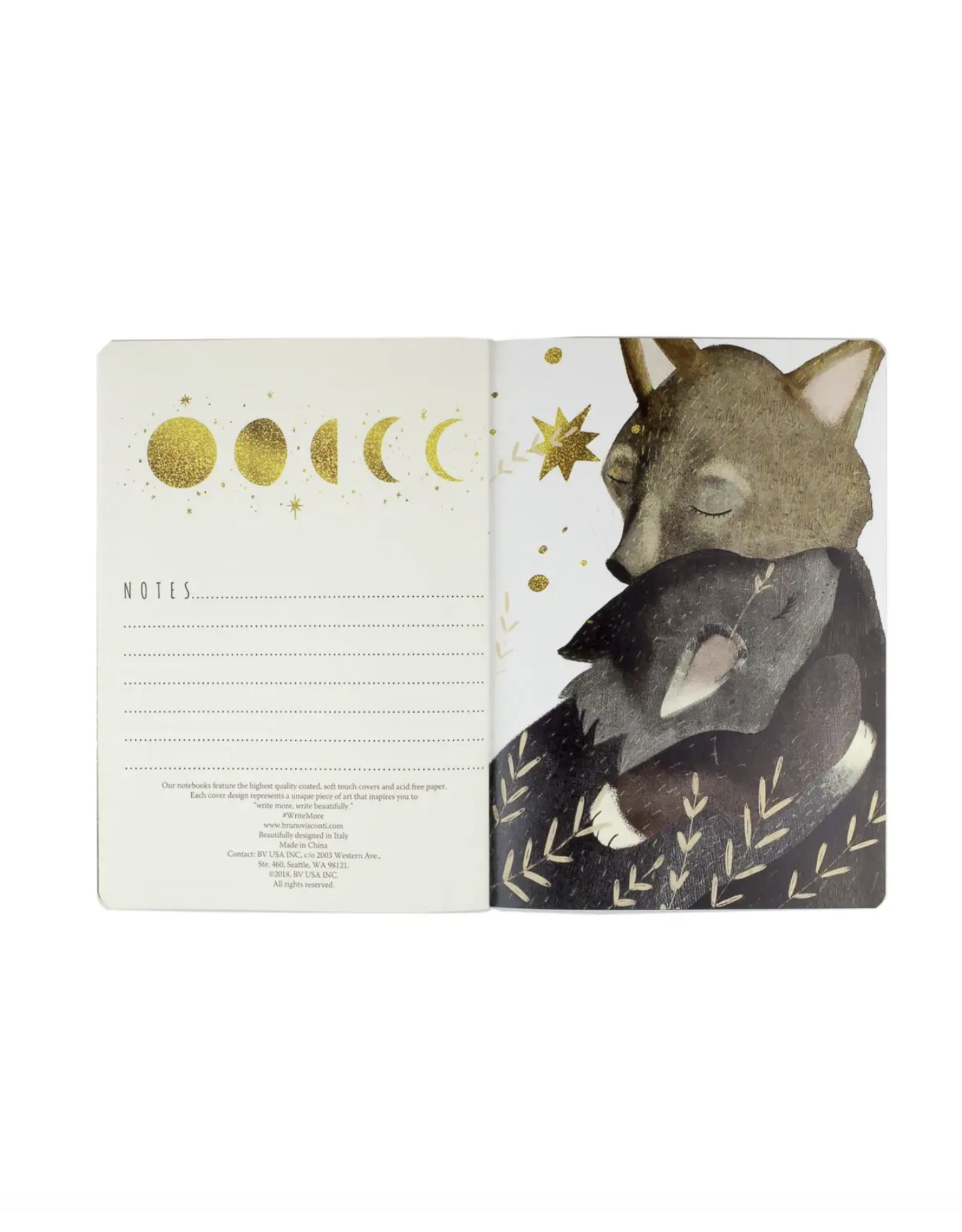Wolf Cub & Moon Notebook