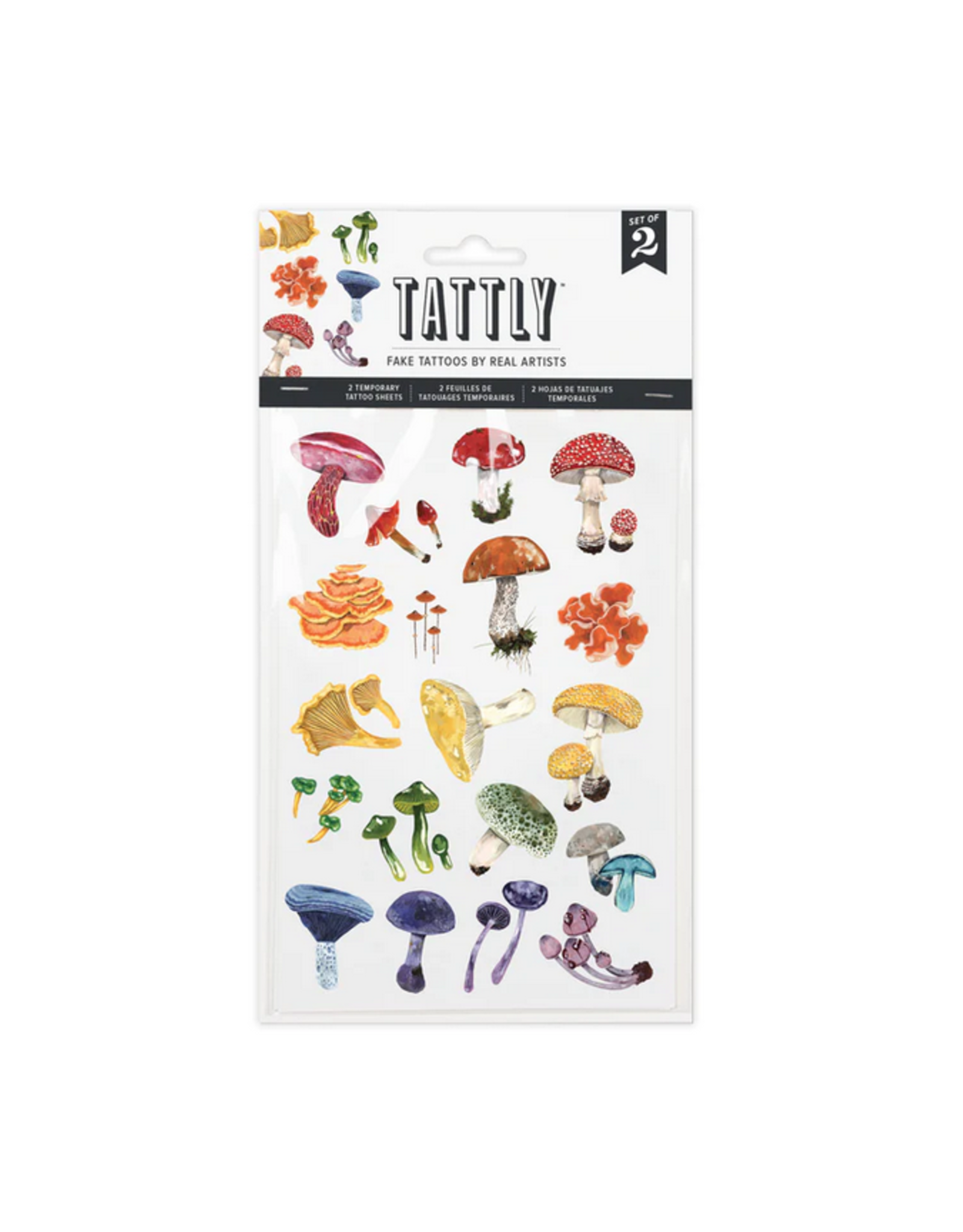 Colorful Mushrooms Tattoo Sheet