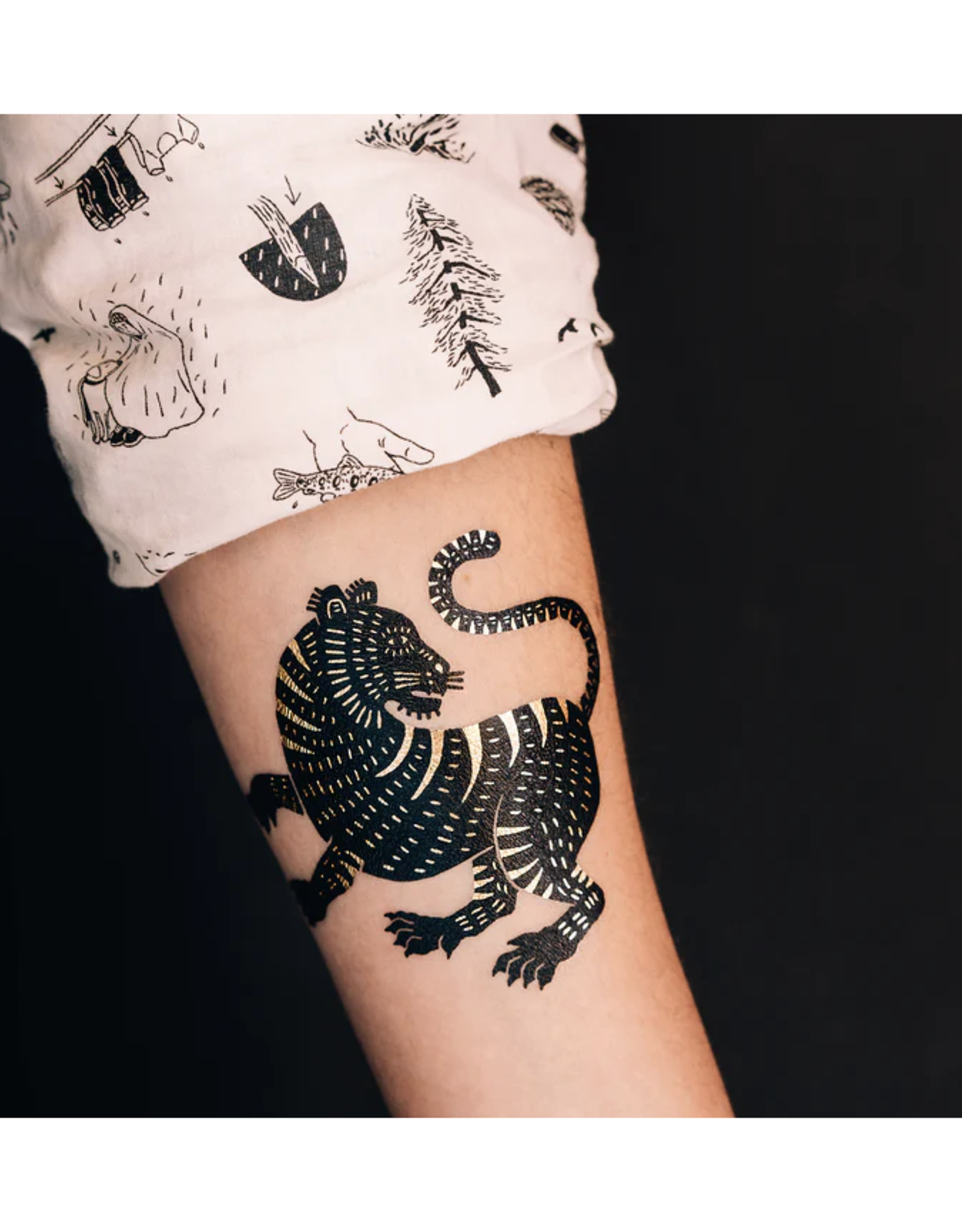 Metallic Tiger Tattoo Pair