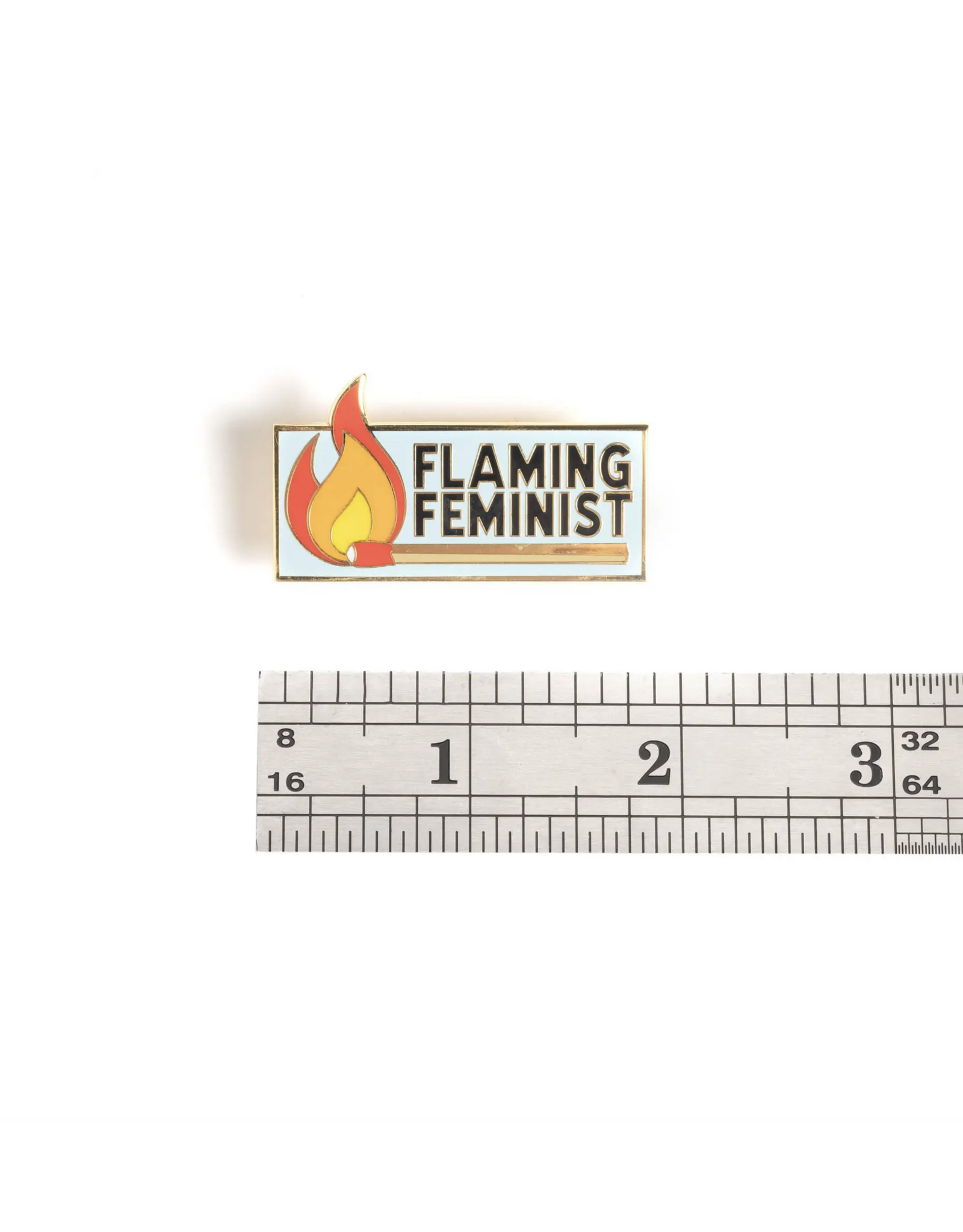 Flaming Feminist Pin