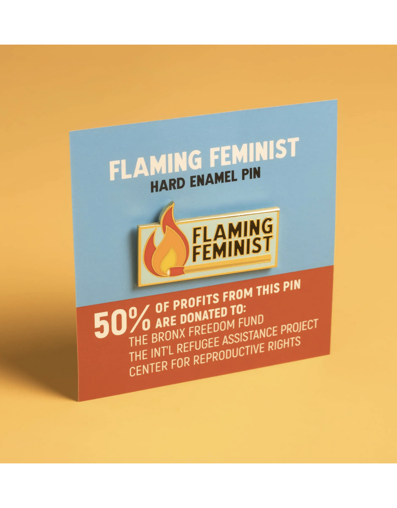 Flaming Feminist Pin