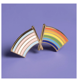 Trans and LGBTQ+ Flags Pin