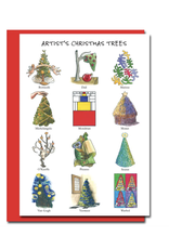 Artist Christmas Trees Greeting Card