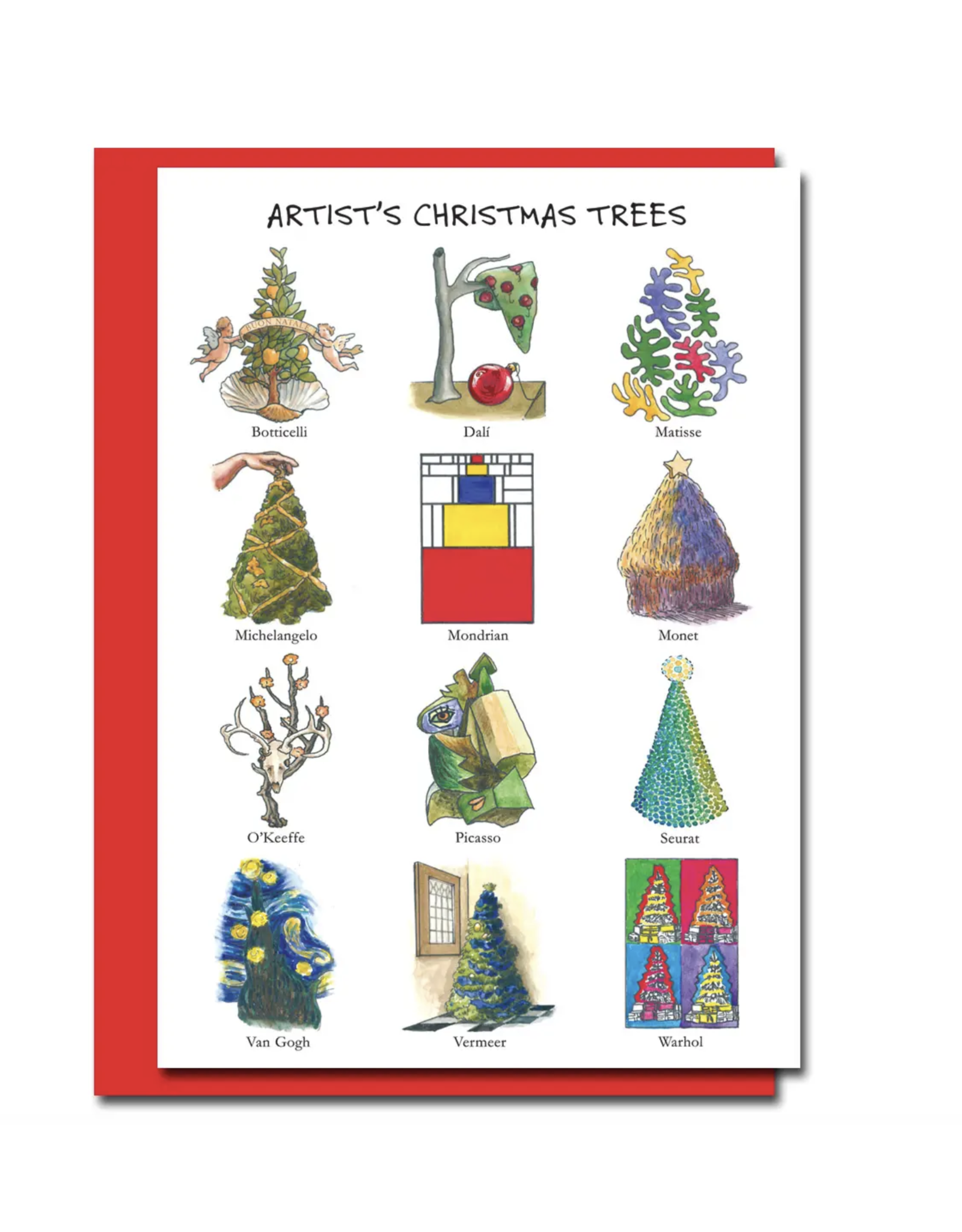 Artist Christmas Trees Greeting Card