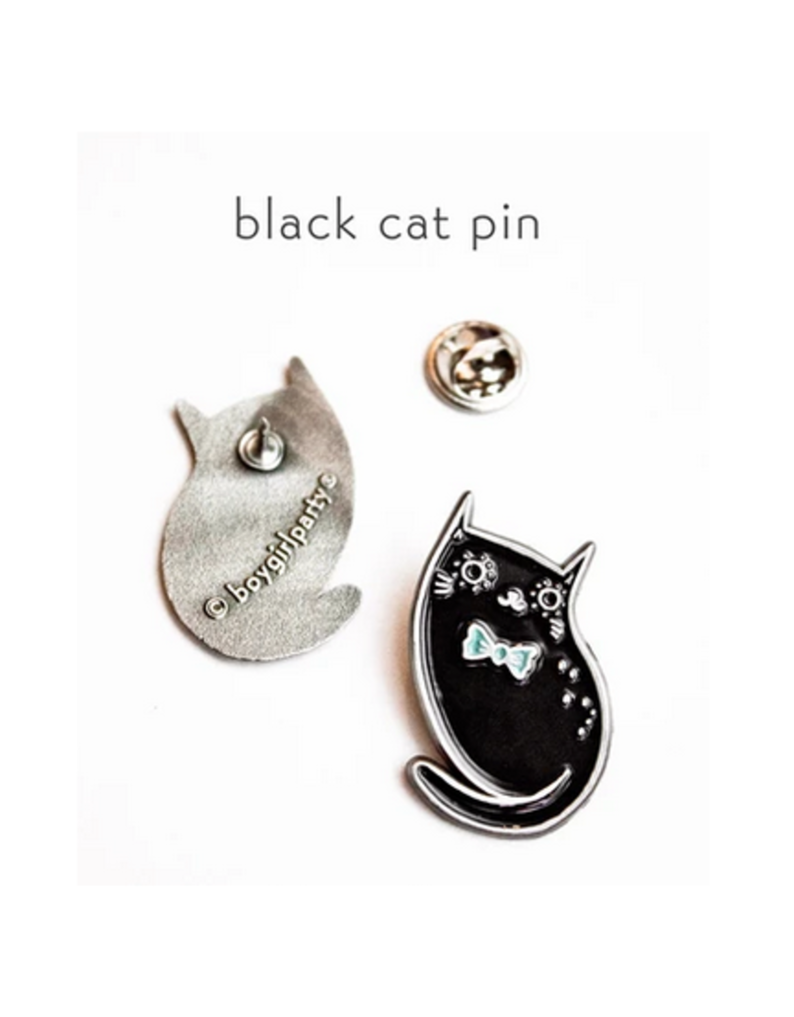 Black Cat Bowtie Enamel Pin