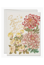 You Brighten My Day Floral Greeting Card