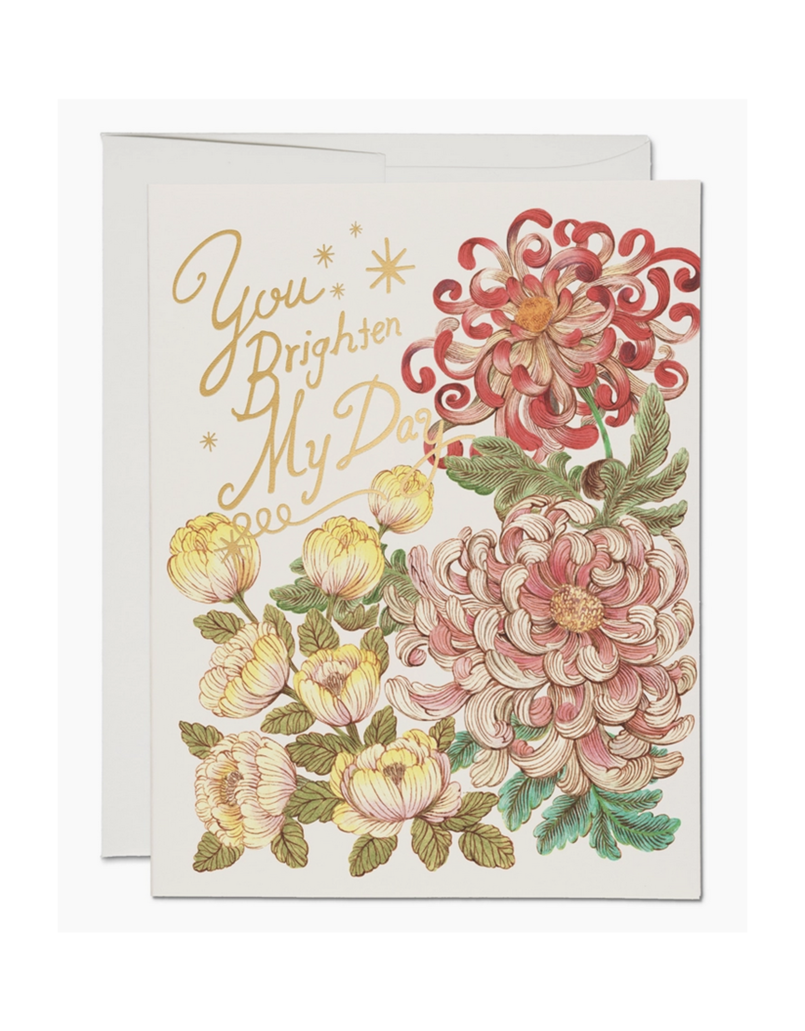 You Brighten My Day Floral Greeting Card