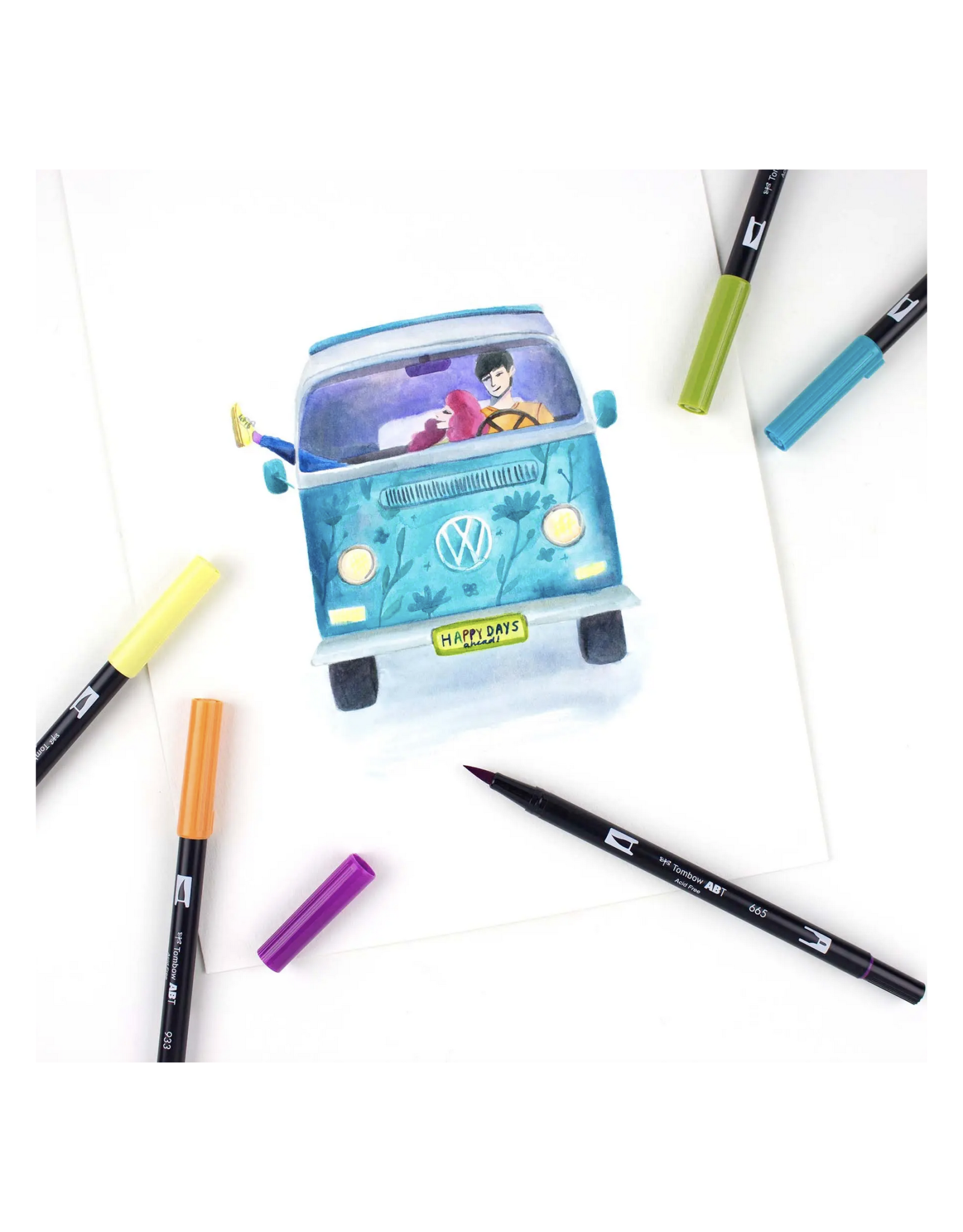 Dual Brush Pen Art Markers: Retro