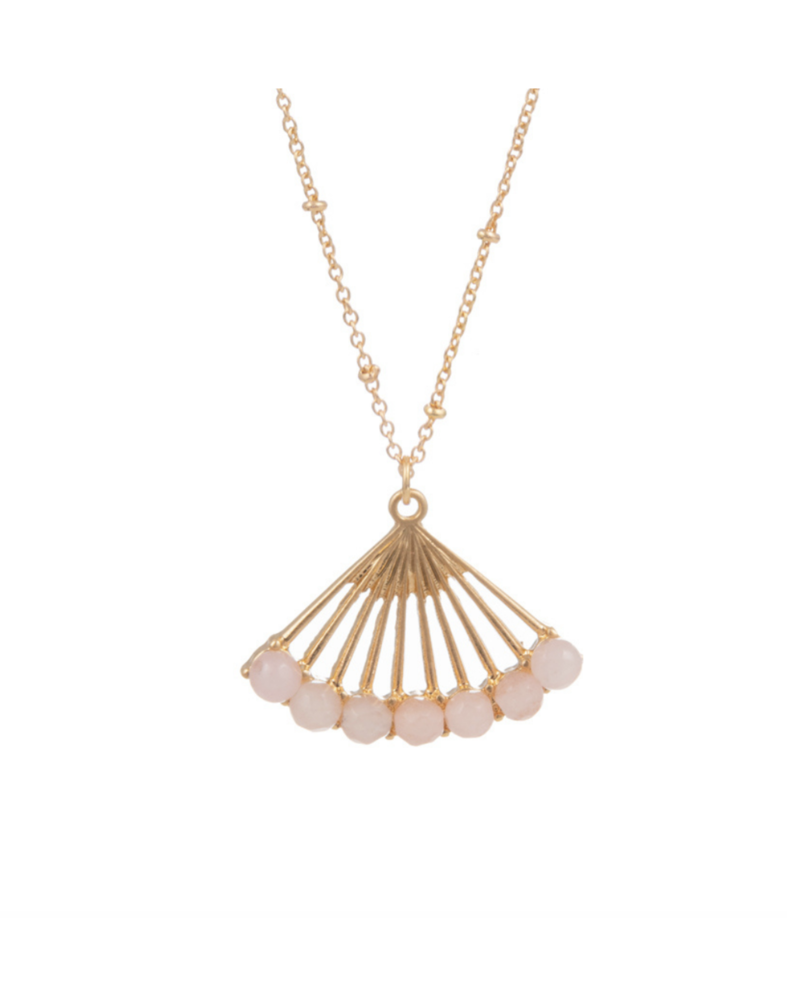 Rose Quartz Fan Necklace