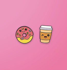 Donut & Coffee Enamel Pin Set