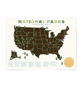 USA National Park Giclee Map Print