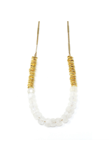 Tide Necklace - White Moonstone  & Gold Beads