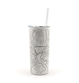 Providence RI Map Insulated Tumbler 16oz - White