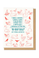 Too Many Birds Christmas Gift Greeting Card