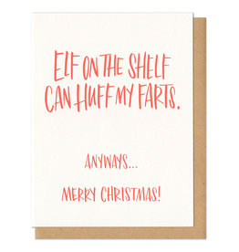 Elf on the Shelf Huff My Farts Greeting Card