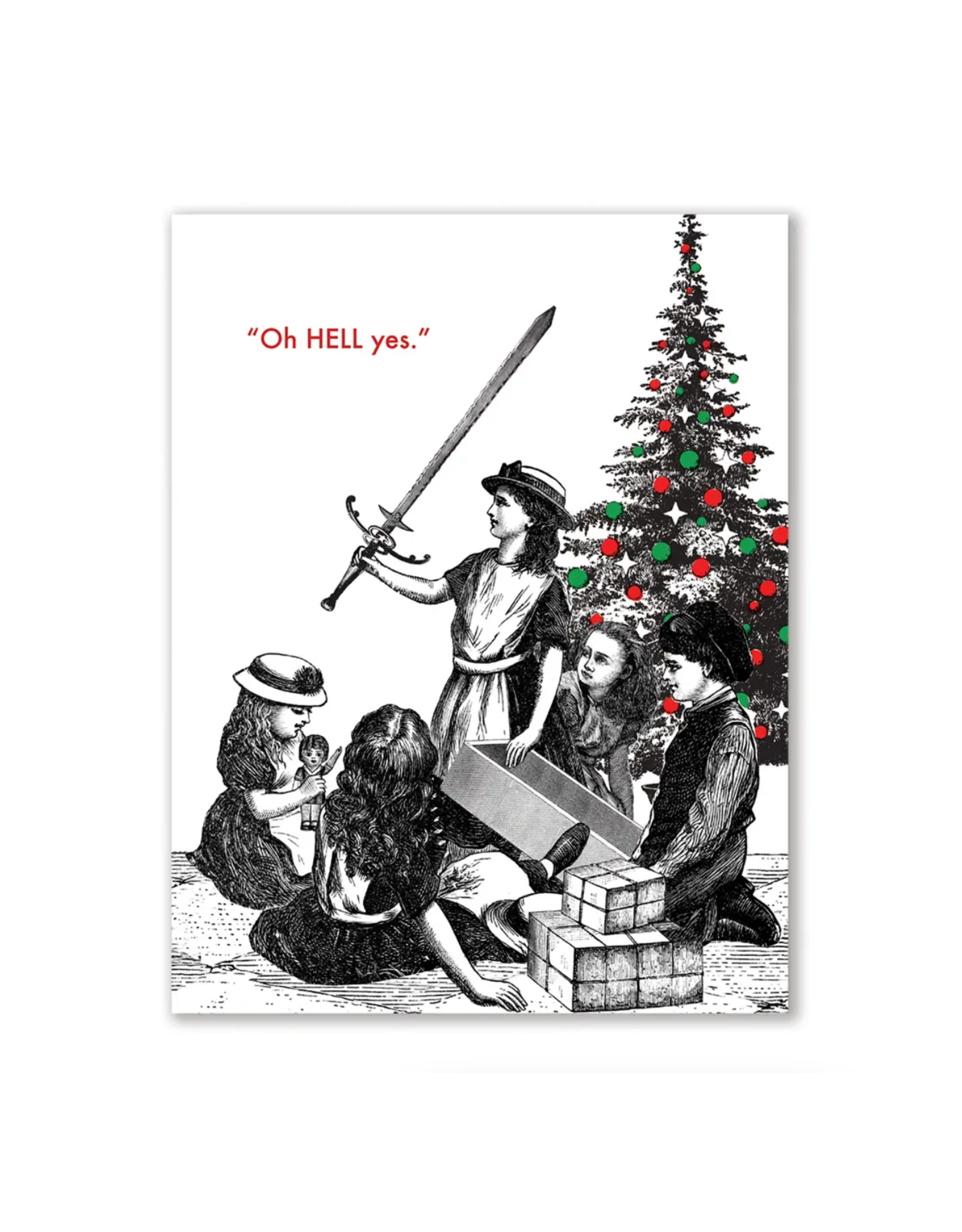 Christmas Sword Greeting Card