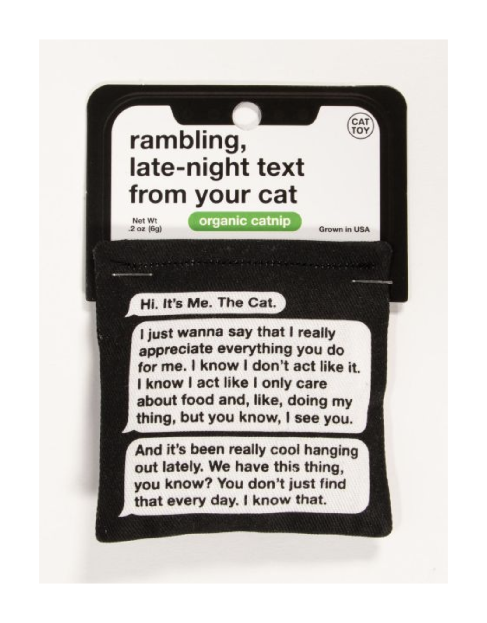 Rambling Text Catnip Toy