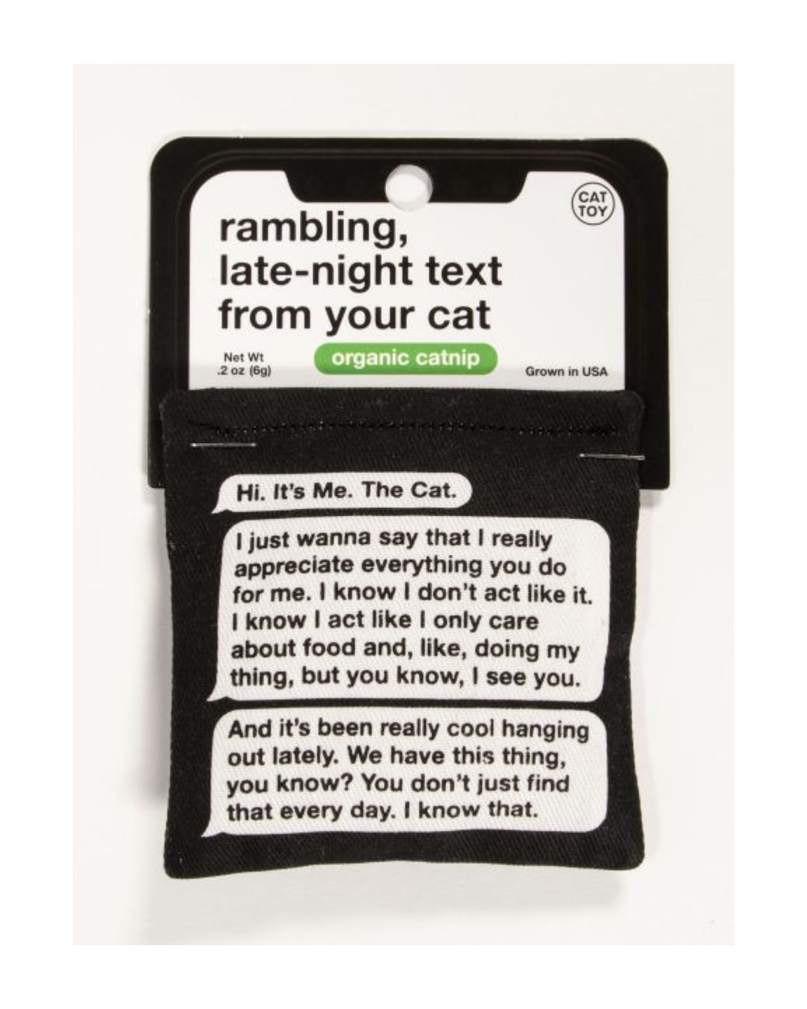 Rambling Text Catnip Toy Home