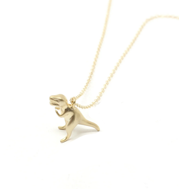 T-Rex Dino Charm Necklace (Crafts & Love) - Gold