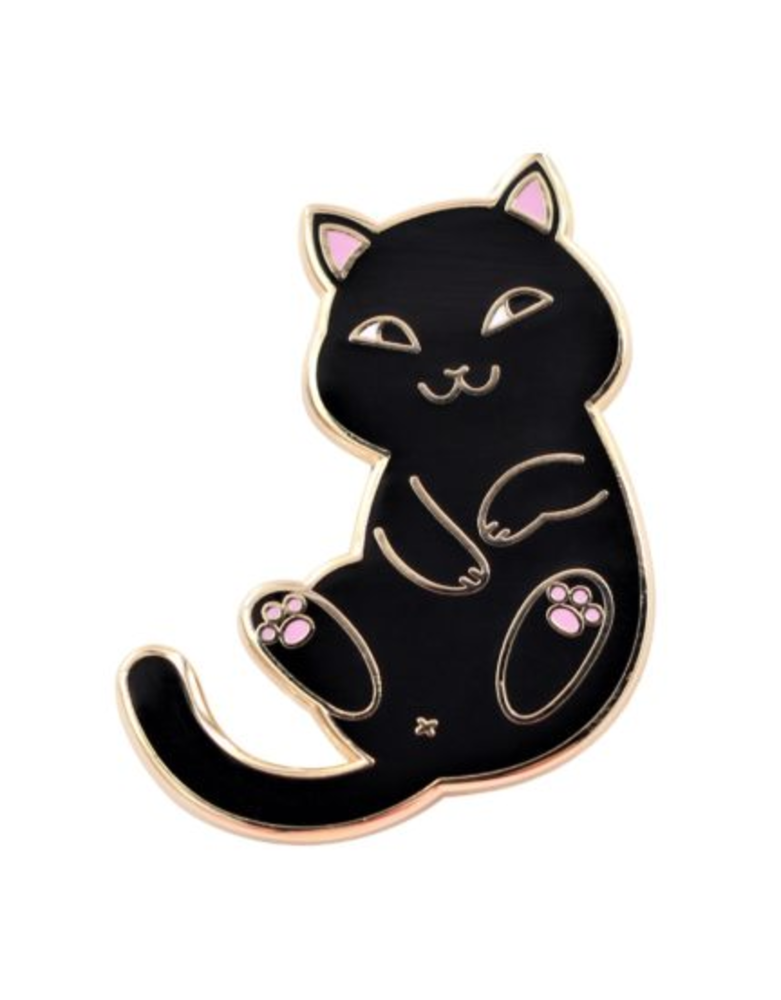 Playful Black Cat Enamel Pin