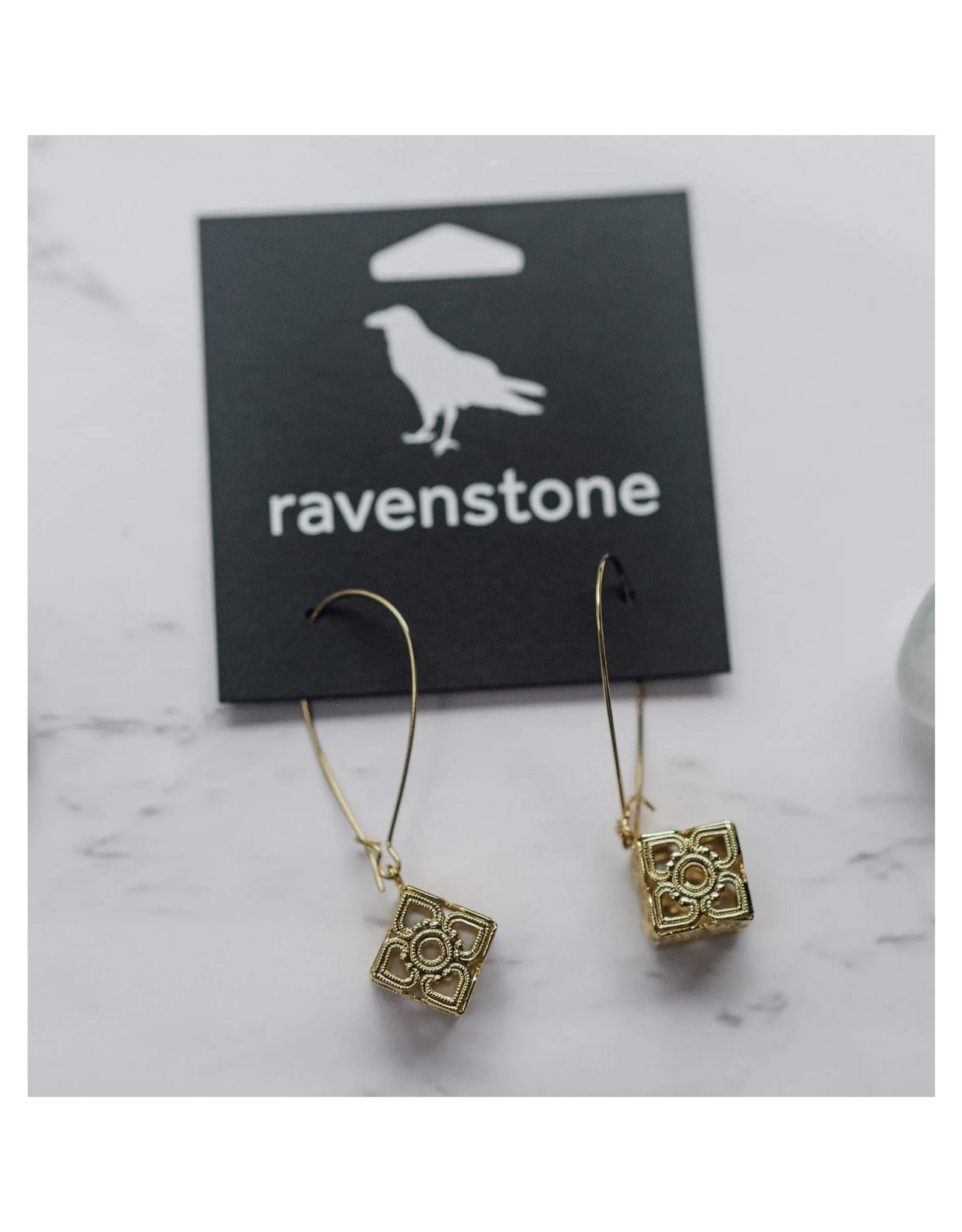 Golden Cube Earrings