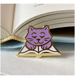Book Cat Enamel Pin