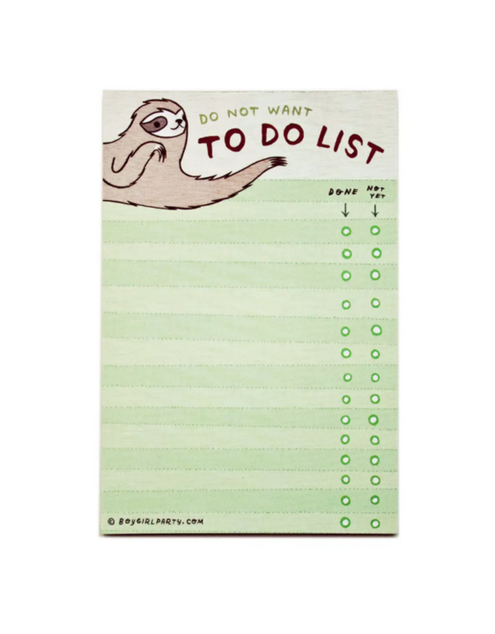 Sloth Do Not Want To Do List