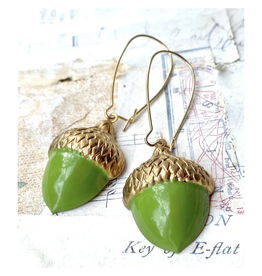 Acorn Earrings - Green