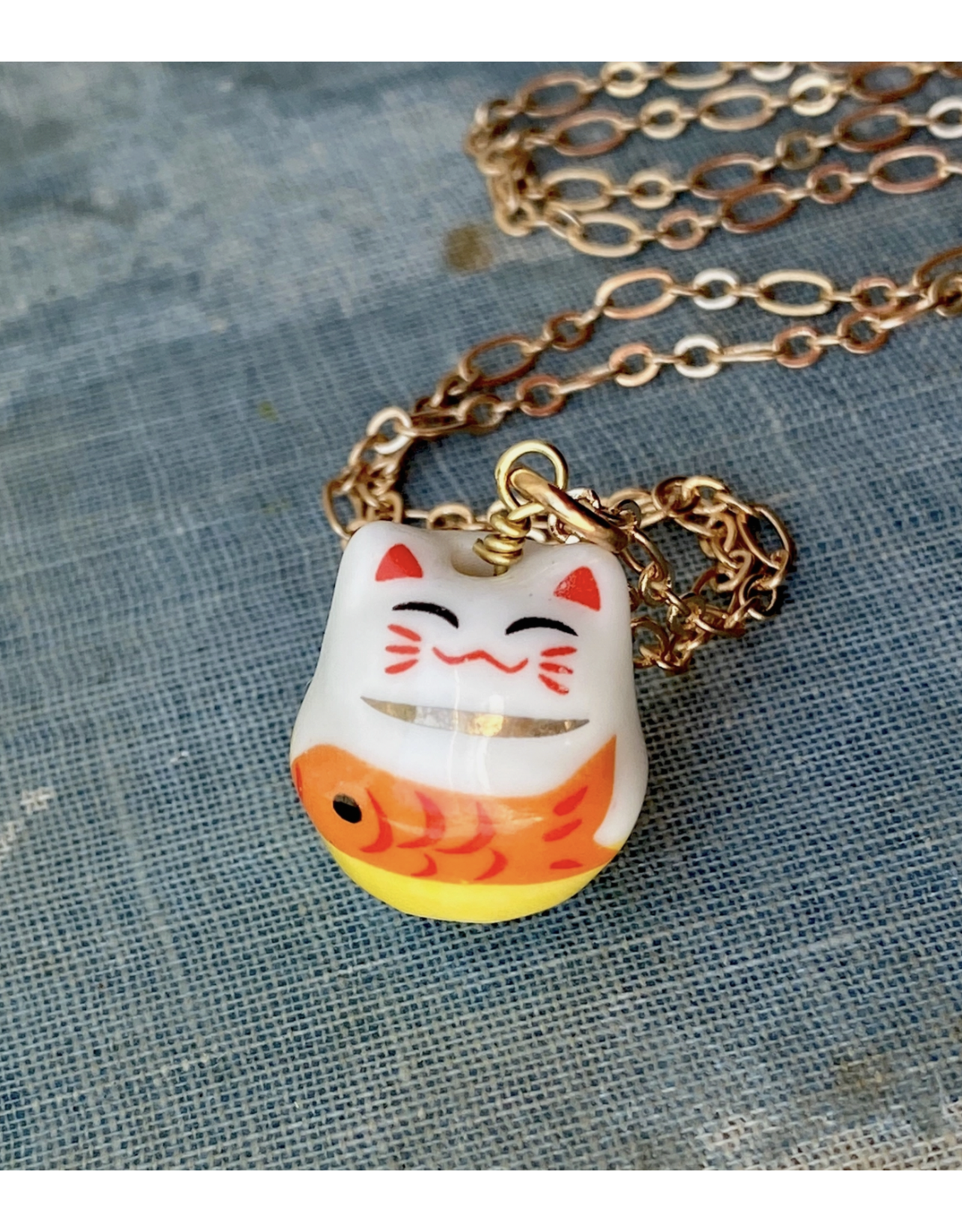 Lucky Cat Koi Necklace