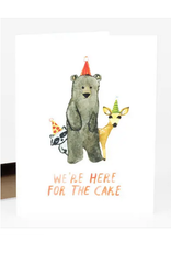 Here For Cake Animals Greeting Card