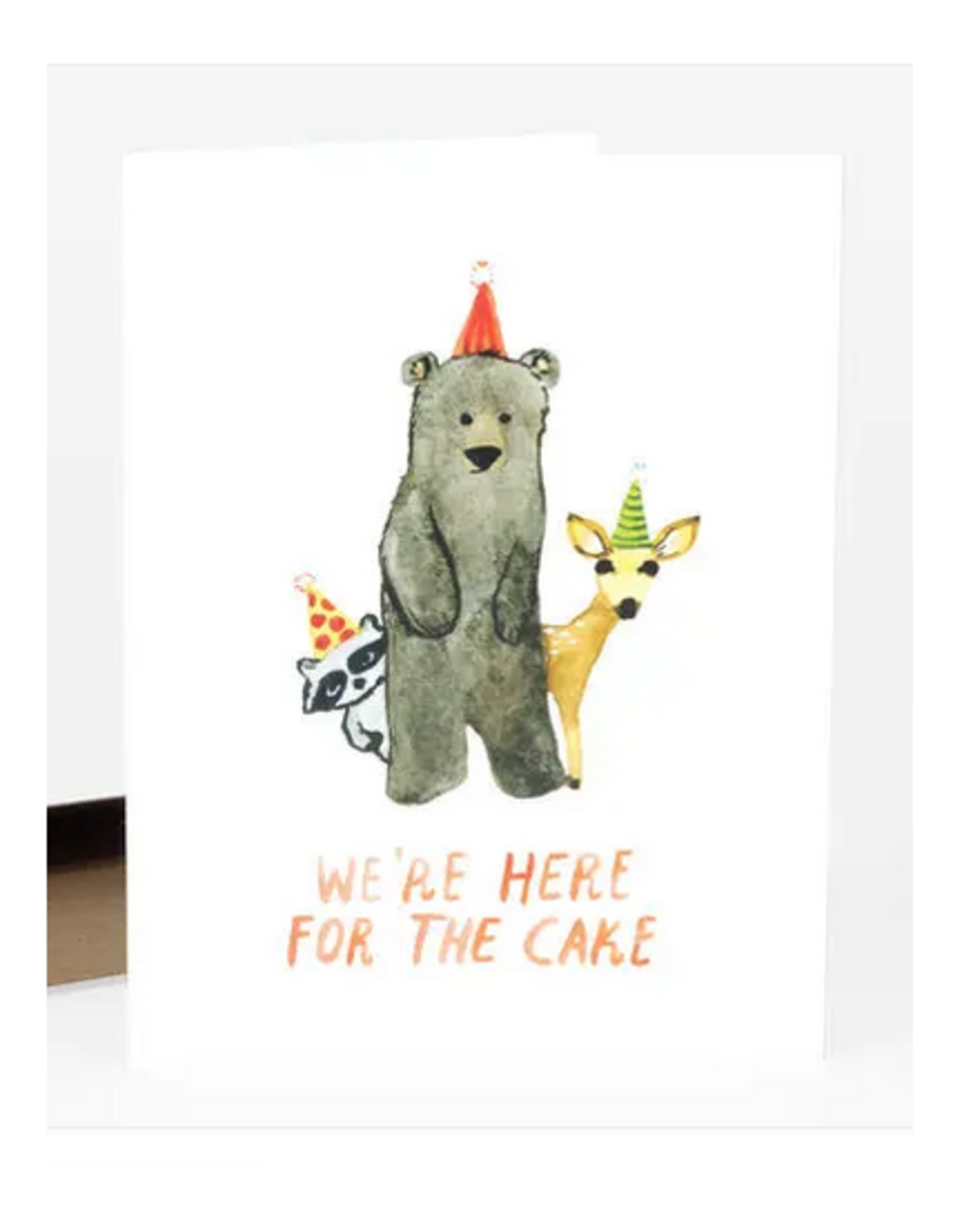 Here For Cake Animals Greeting Card
