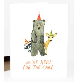Here For Cake Animals Greeting Card