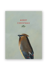 Merry Christmas Cedar Waxwing Greeting Card