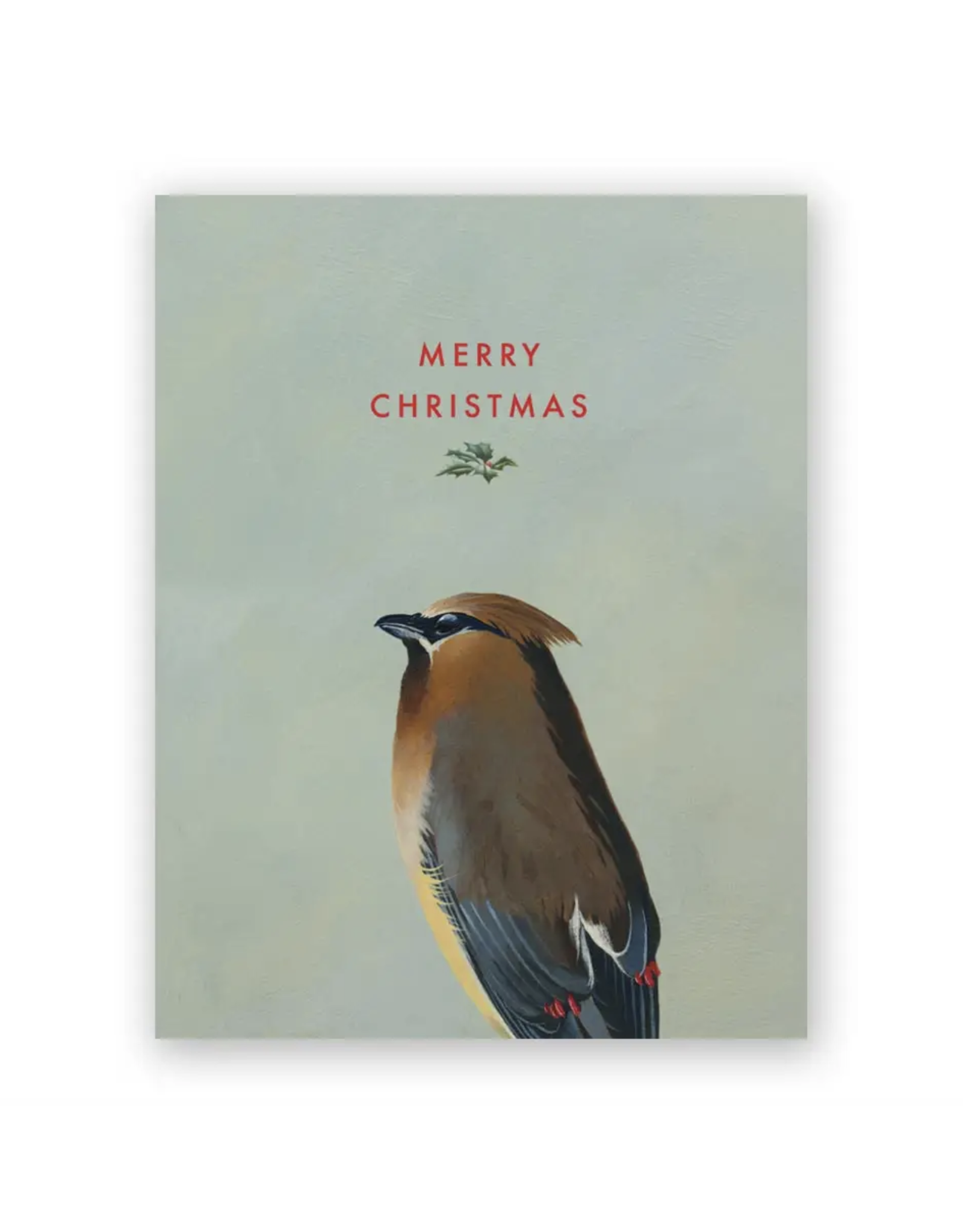 Merry Christmas Cedar Waxwing Greeting Card