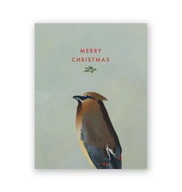 Merry Christmas Cedar Waxwing Greeting Card