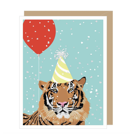 Birthday Tiger and Balloon Greeting Card