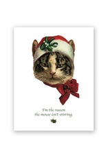 The Mouse Isn't Stirring Cat Christmas Greeting Card The Mouse Isn't Stirring Cat Christmas Greeting Card