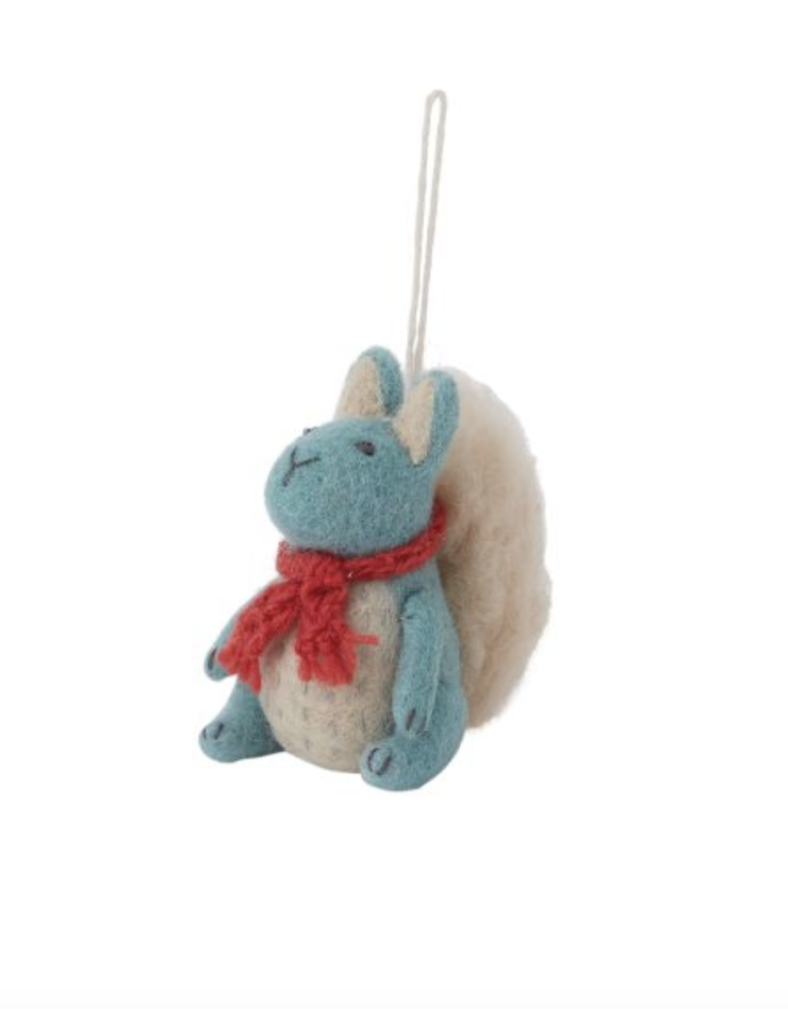 Woodland Blue Squirrel Felt Ornament *