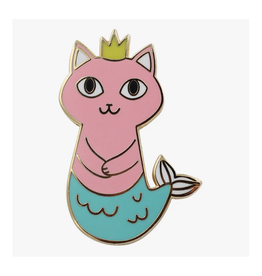 Pink Mermaid Cat Enamel Pin