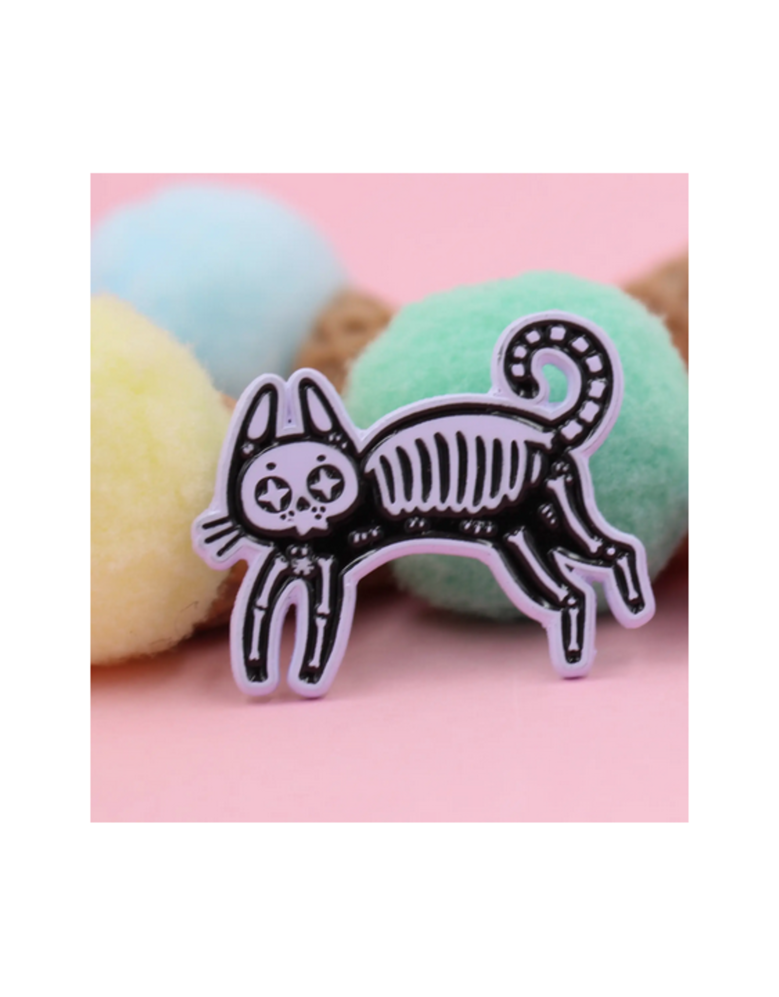 Black Cat Skeleton Enamel Pin