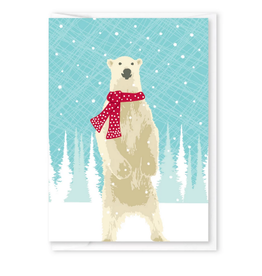 Polar Bear with Scarf Mini Card
