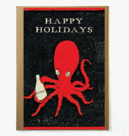 Happy Holidays Octopus Greeting Card