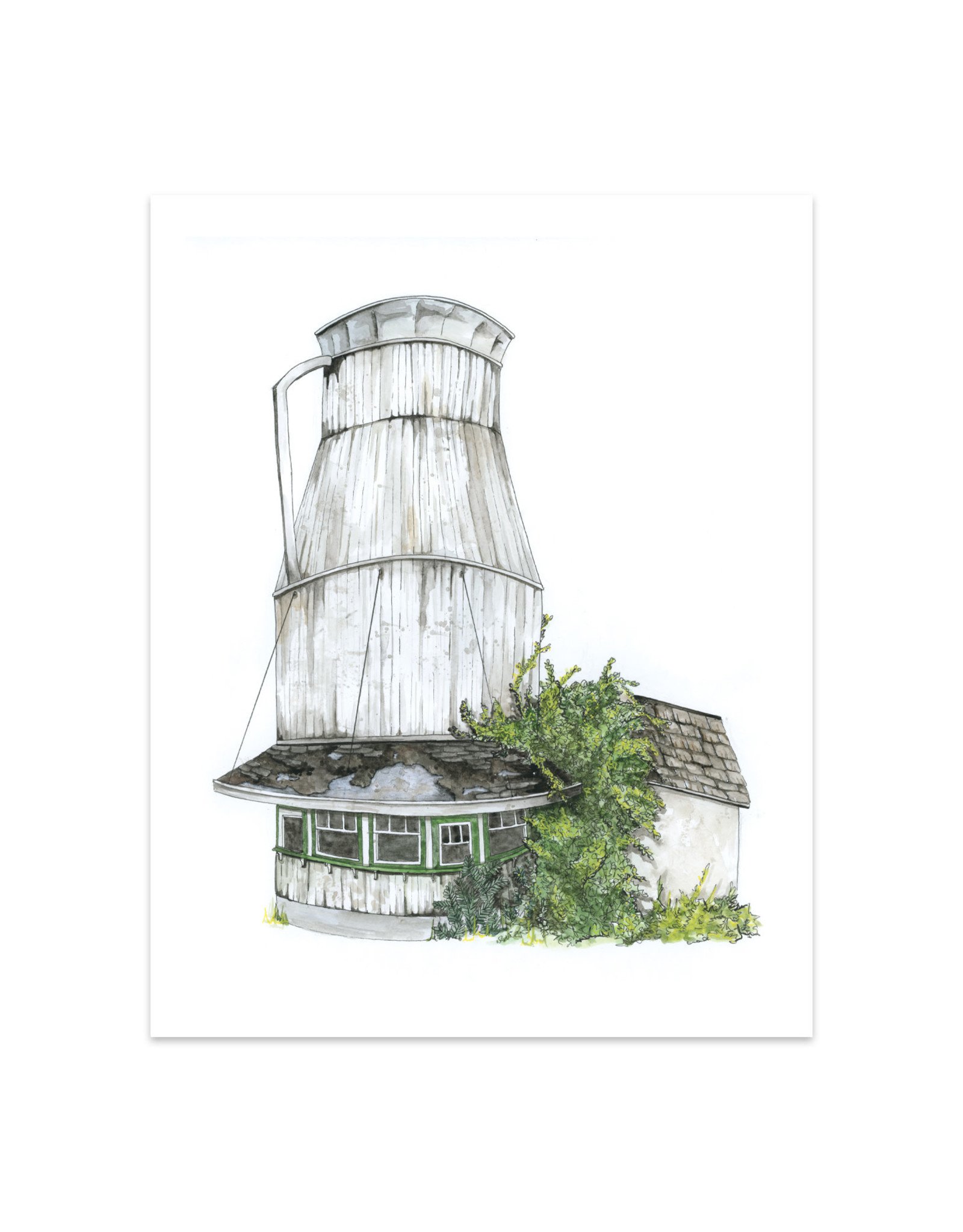 Milk Can Watercolor Print