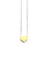 Crafts & Love Tiny Heart Necklace - Gold Heart, Silver Chain