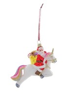 Santa Riding a Unicorn Ornament