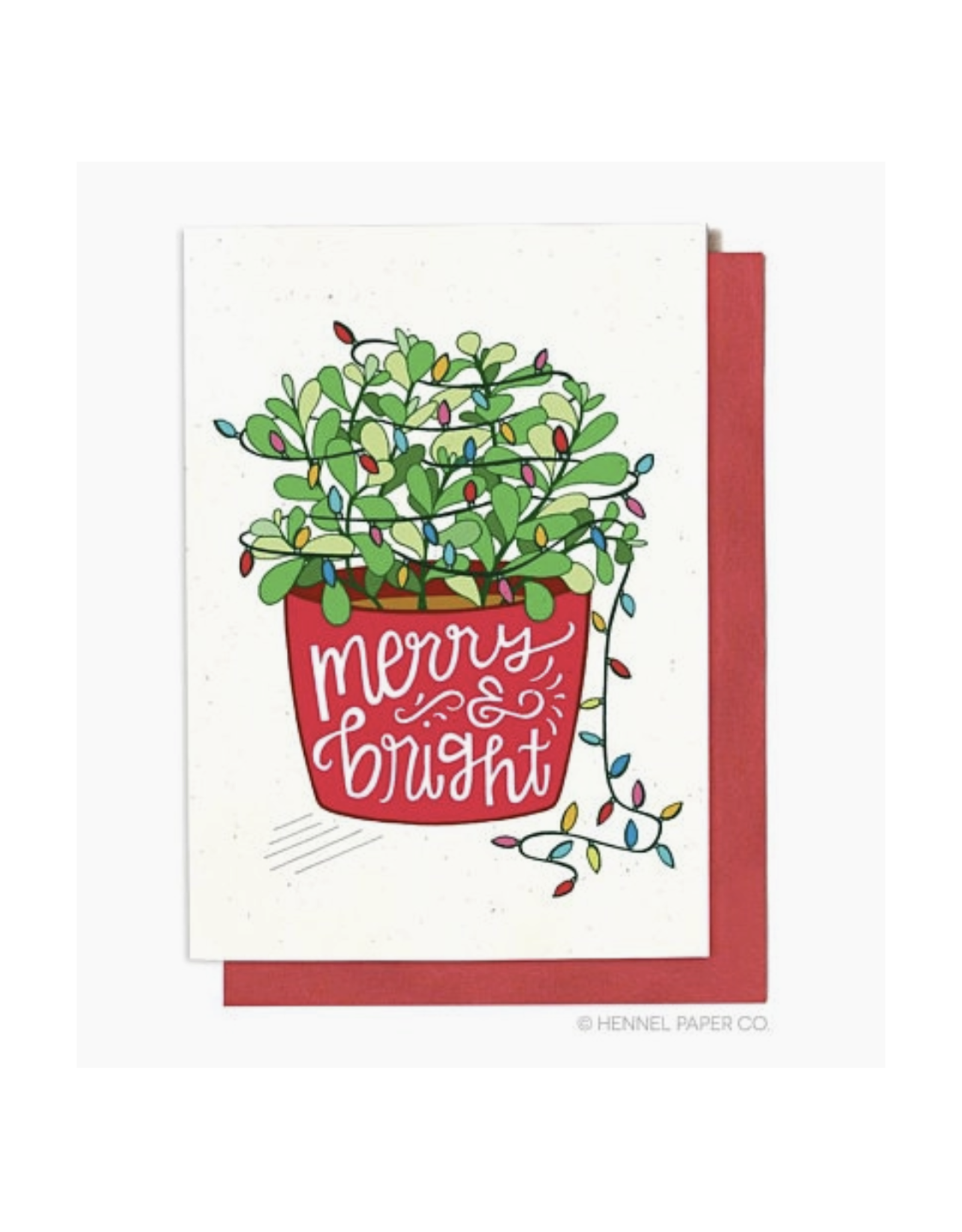 Merry and Bright Plant with Lights Greeting Card