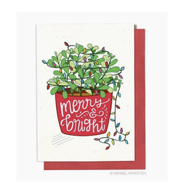 Merry and Bright Plant with Lights Greeting Card