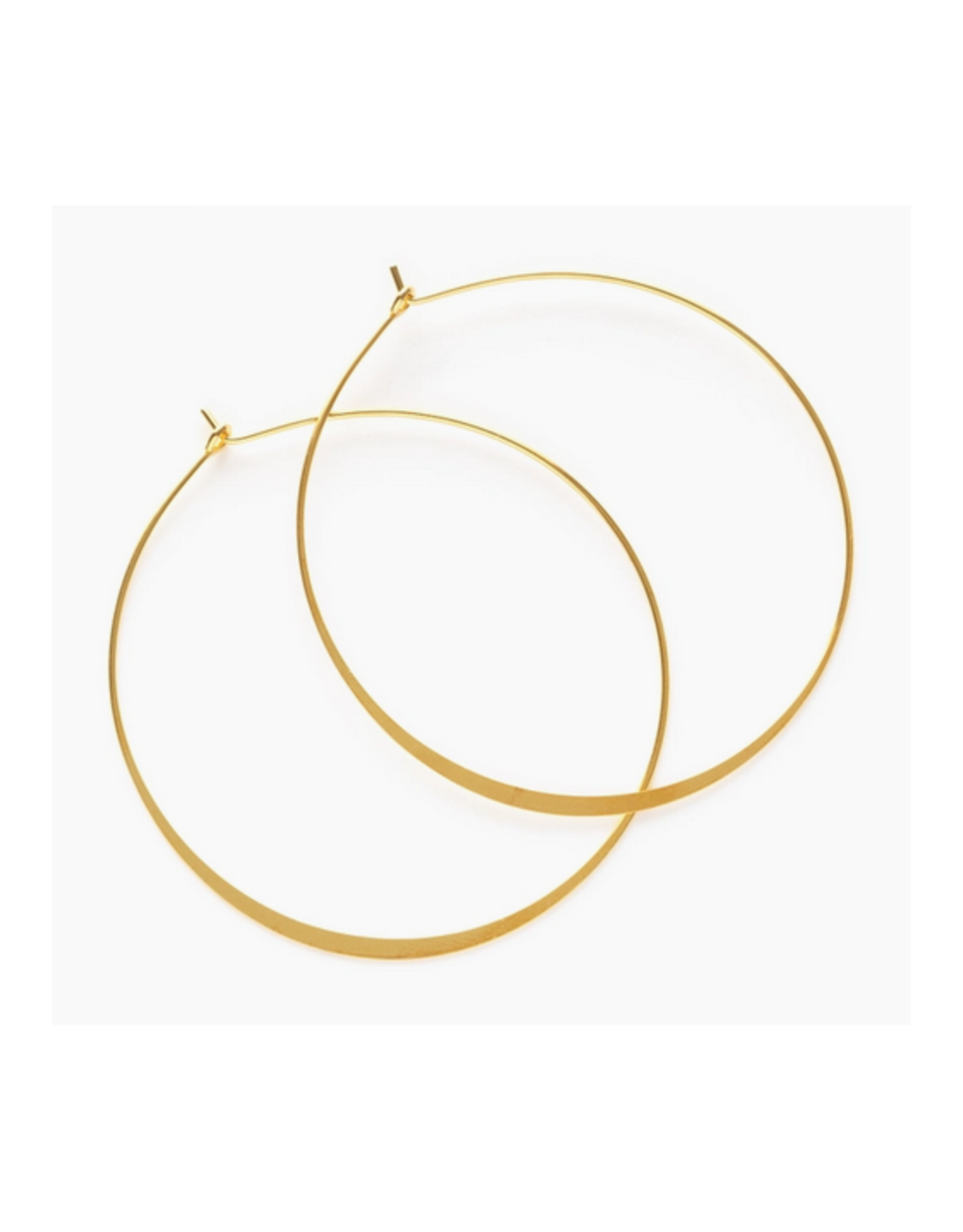 2" Round Hoop Earrings- Gold