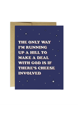 Running Up Cheese Hill Greeting Card